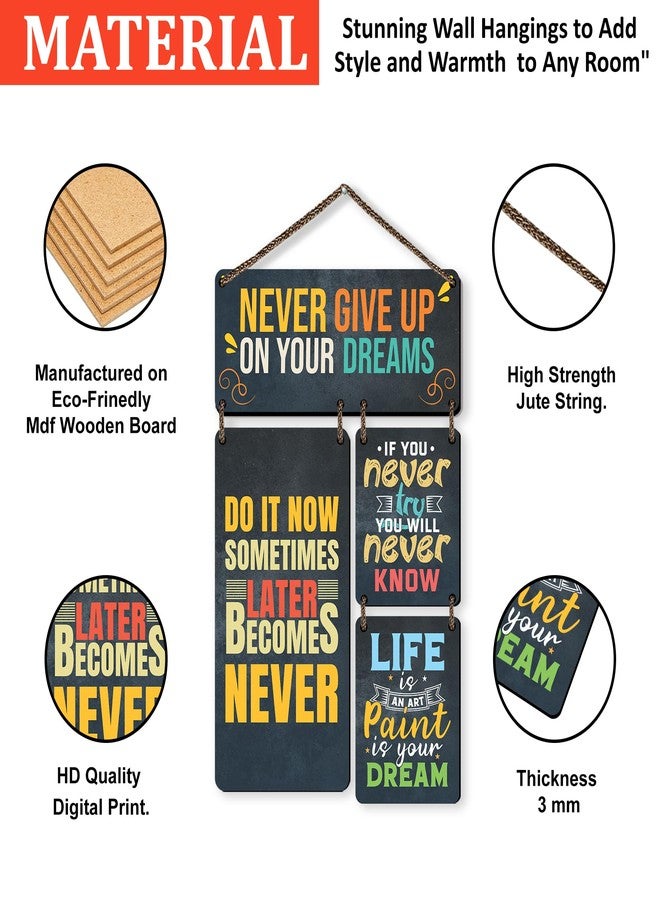 Rousrie Decorative Motivational Quotes Printed Mdf Wooden Wall Hanging|Living Room|Home Decor Items| Gifts|Wall Art For Hall|Modern Wall Decoration Accessories For Home Decoration (Design 4) - Image 4